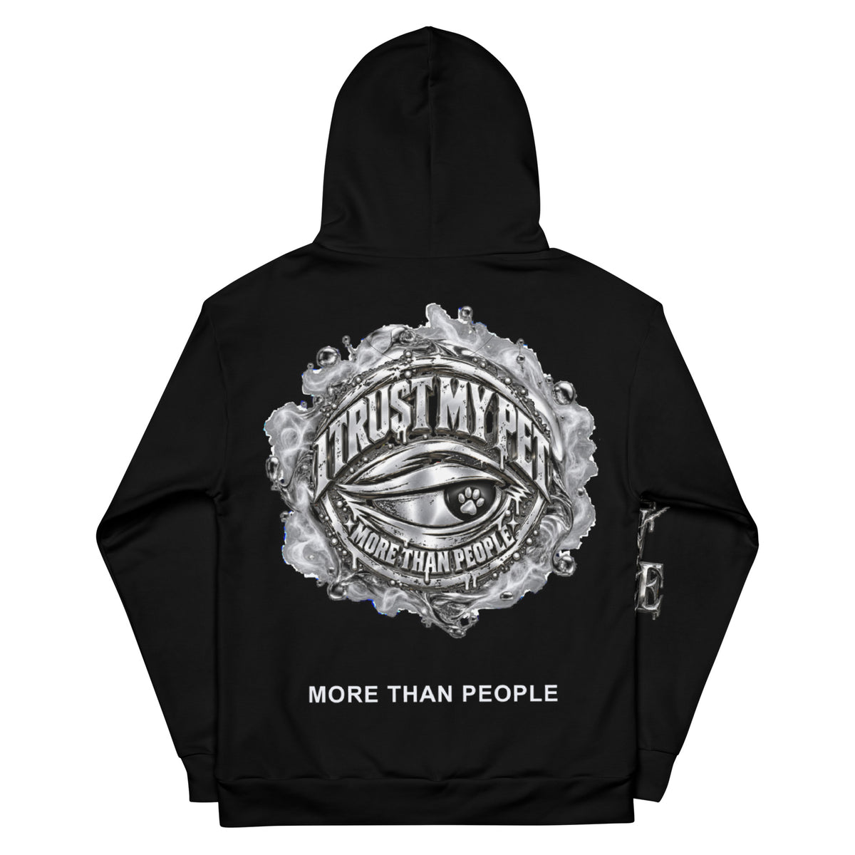 I Trust My Pet™ Chrome Eclipse All-Over Print Hoodie, back view