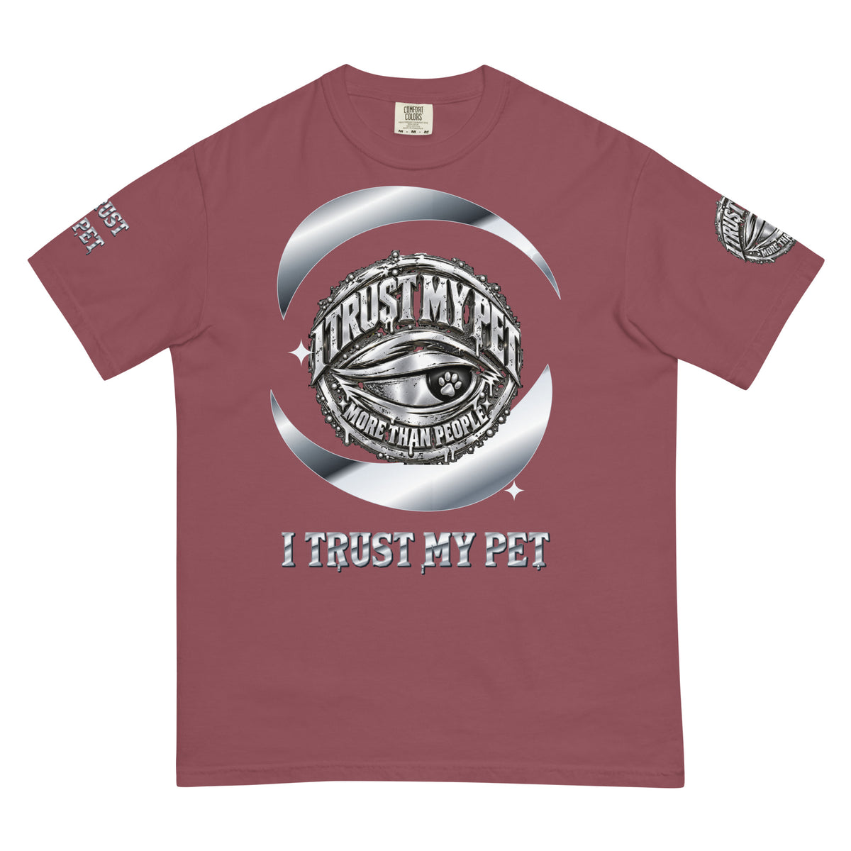I Trust My Pet™ Preferred Company Garment-Dyed T-Shirt in Brick, front view