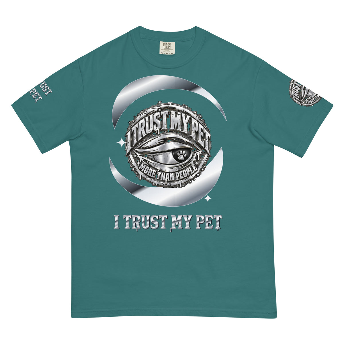 I Trust My Pet™ Preferred Company Garment-Dyed T-Shirt in Emerald, front view