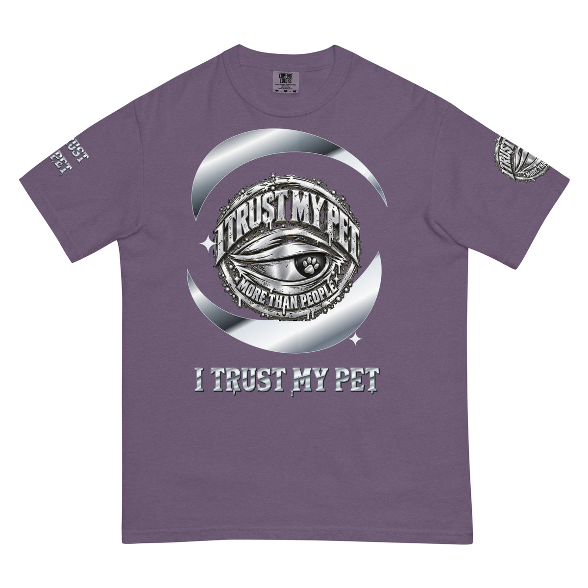 I Trust My Pet™ Preferred Company Garment-Dyed T-Shirt in Grape, front view
