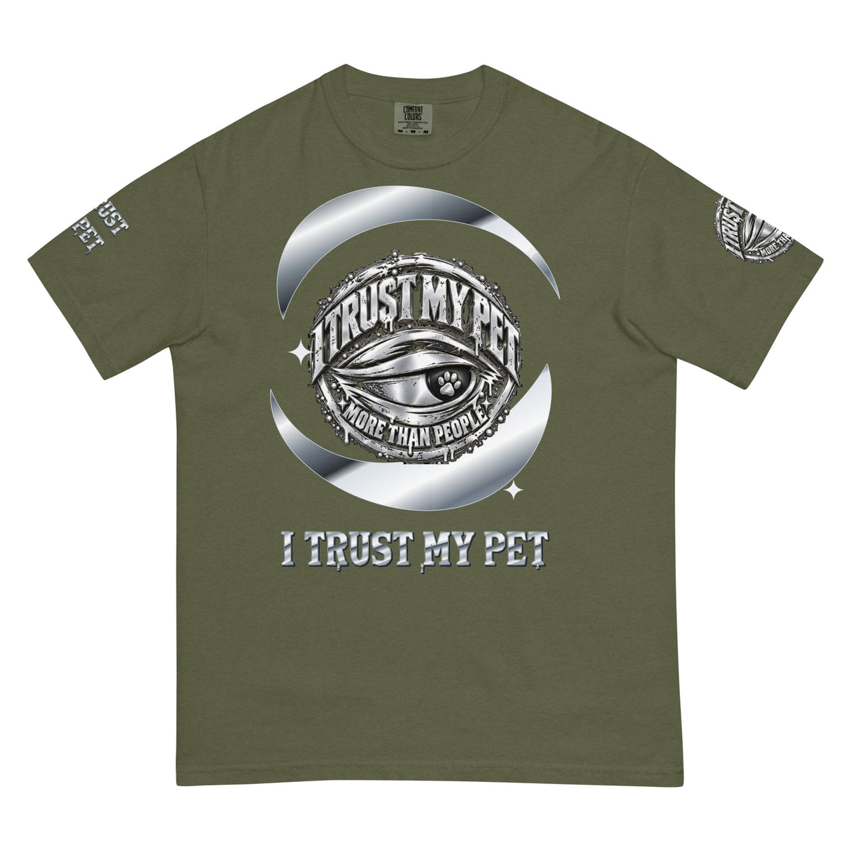 I Trust My Pet™ Preferred Company Garment-Dyed T-Shirt in Hemp, front view