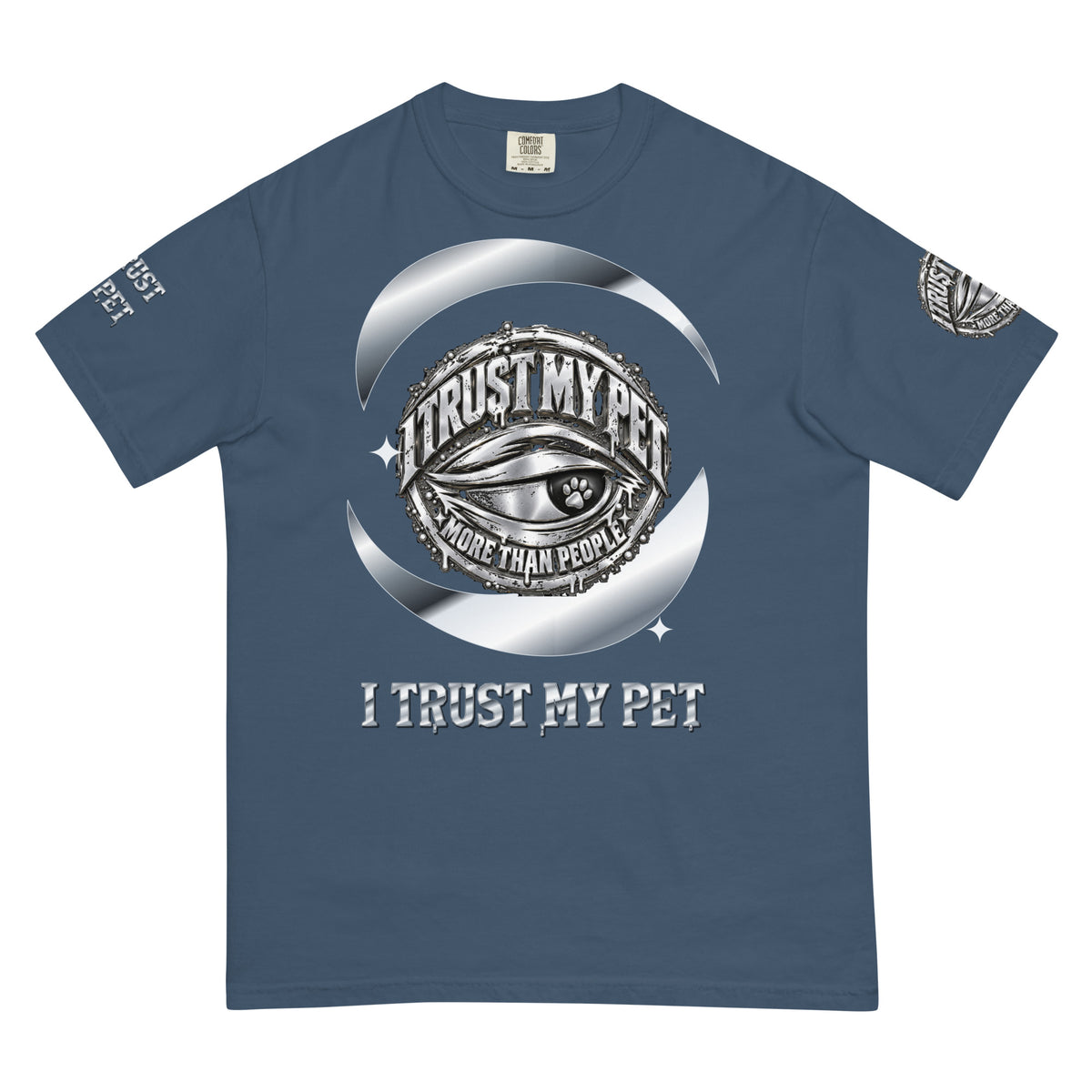 I Trust My Pet™ Preferred Company Garment-Dyed T-Shirt in Midnight, front view