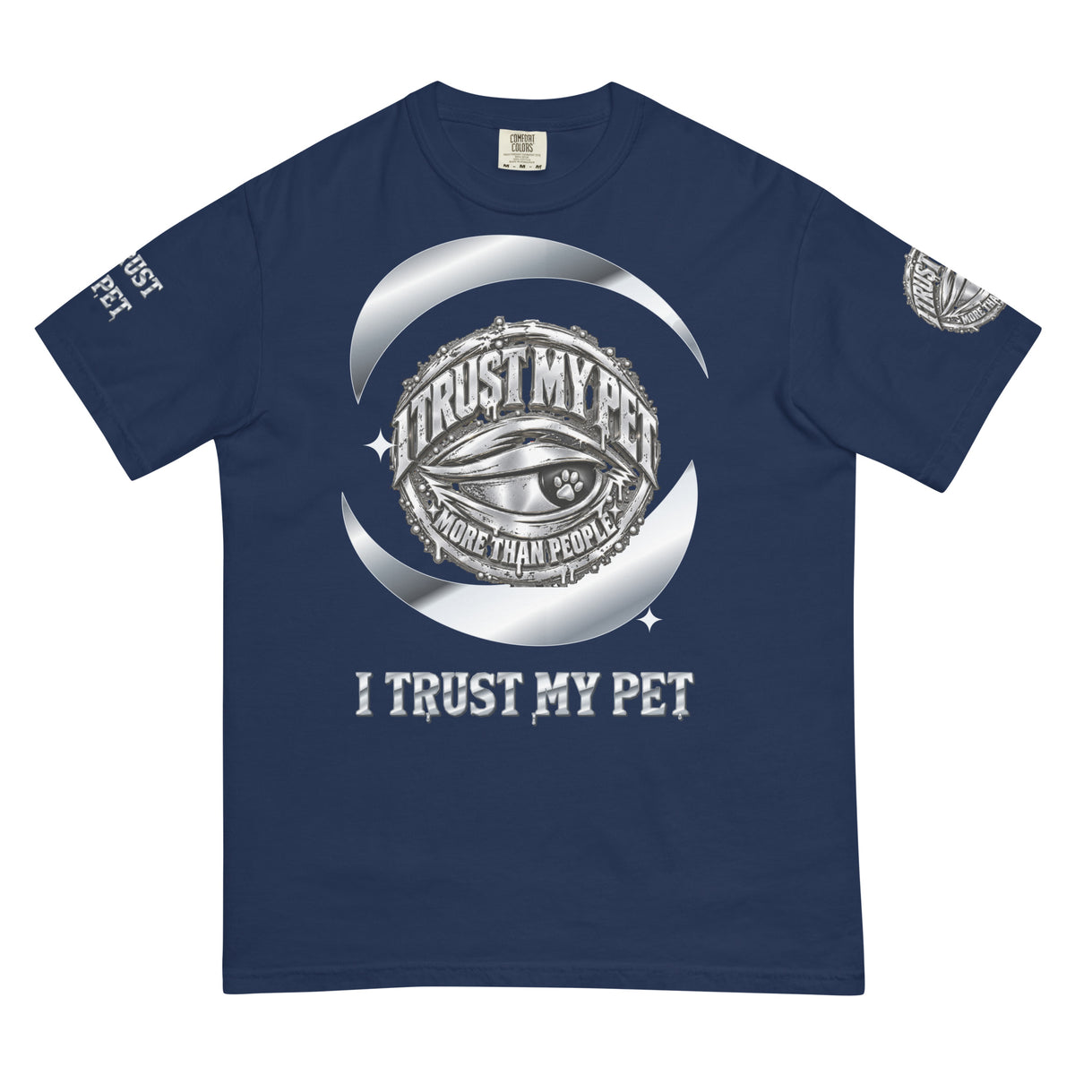 I Trust My Pet™ Preferred Company Garment-Dyed T-Shirt in True Navy, front view