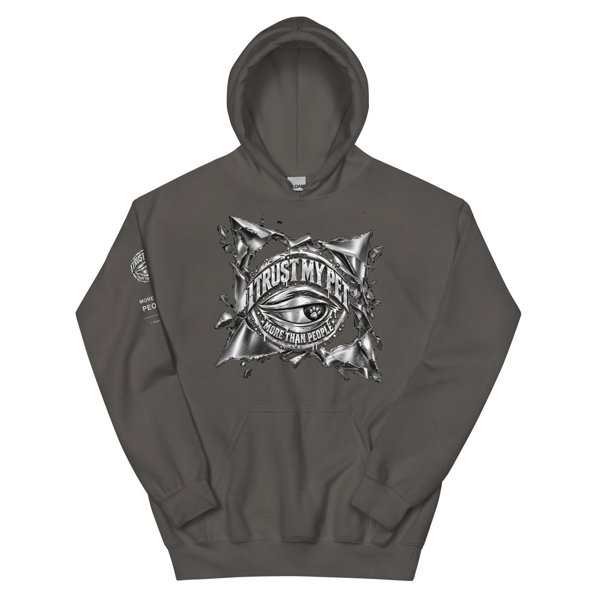 I Trust My Pet™ Chrome Rift Pullover Hoodie, front view
