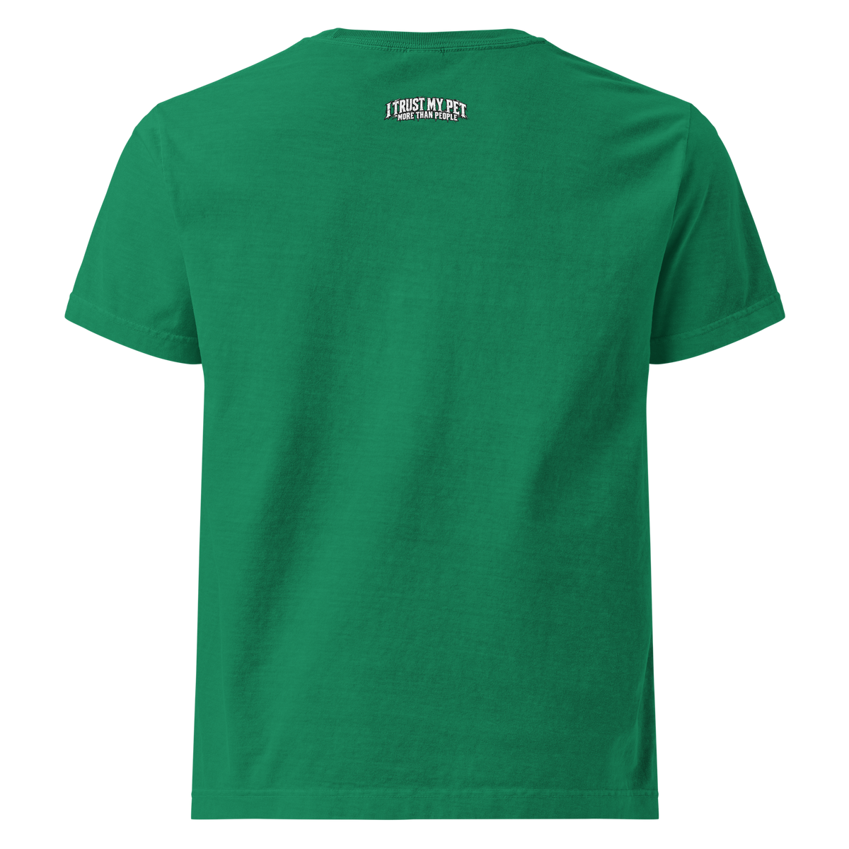 I Trust My Pet™ More Than People Oversized T-Shirt — Gray Logo, back view