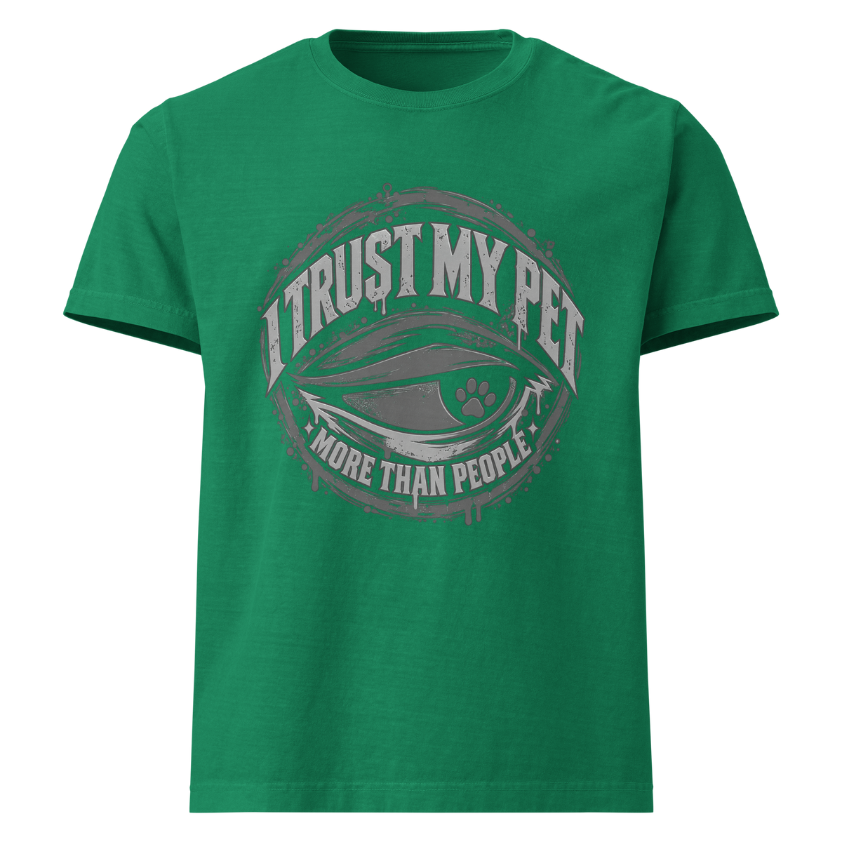 I Trust My Pet™ More Than People Oversized T-Shirt — Gray Logo, front view